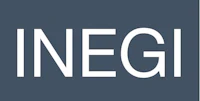 a white logo with the word inegi on it