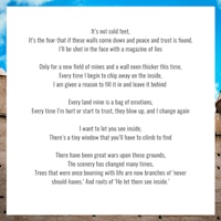 a poem with a picture of a building and a sky