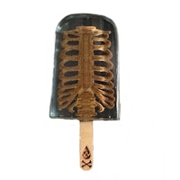 a popsicle with a skeleton on it