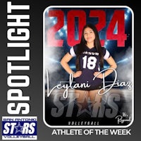 a photo of a volleyball player with the words spotlight athlete of the week
