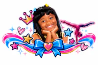 an image of a little girl with a crown and stars