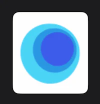 a blue circle on a black background