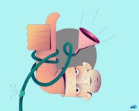 an illustration of a monkey holding a horn