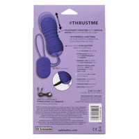 a package with a purple thrushe in it