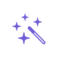 a purple magic wand icon on a black background