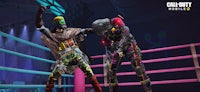 two characters fighting in a boxing ring