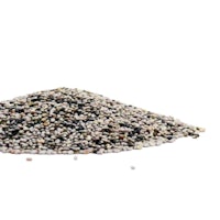 a pile of sesame seeds on a white background