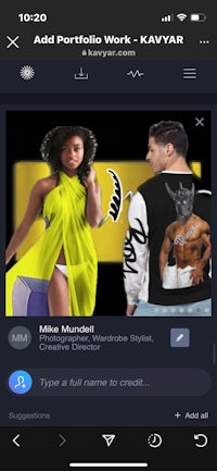 a picture of a woman and a man in a yellow shirt
