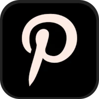 the pintrest logo on a black background