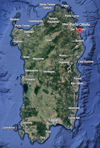 a map showing the location of a small island in the mediterranean sea