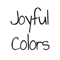 the words joyful colors are written on a white background