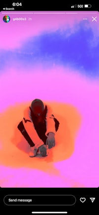 a screenshot of the instagram app showing a person in the snow