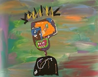 a painting of a man with a hat on his head