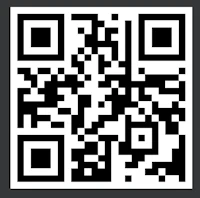 a qr code on a black background
