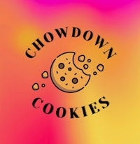 a logo for chowdown cookies