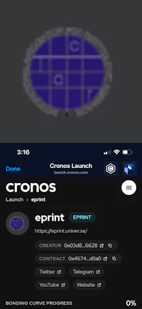 a screenshot of the crono launch app