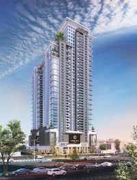 a rendering of a high - rise apartment building