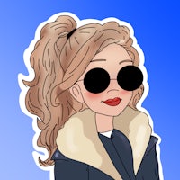 a cartoon of a woman wearing sunglasses and a fur coat