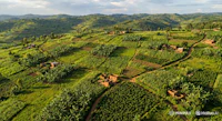 an aerial view of a village in rwanda
