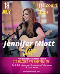 a poster for jennifer mctt live in belfast, alabama