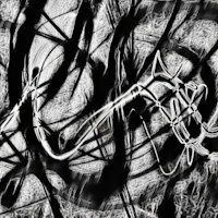 a black and white image of an abstract painting