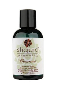 a bottle of sliliquid organics on a white background