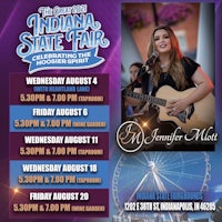 a flyer for the indiana state fair featuring a woman with an acoustic guitar