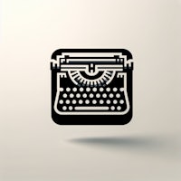 a typewriter icon on a light background
