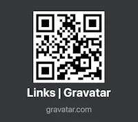 linksgravatar com qr code on a black background
