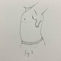 a drawing of a man's chest