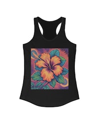 hibiscus flower women's racerback tank top