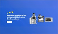 Advertisement for Breville kitchen small appliances for Mother's Day