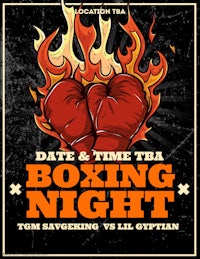 a poster for date and time tea boxing night