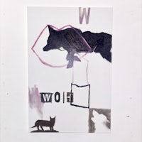 a drawing of a wolf and a cat on a piece of paper