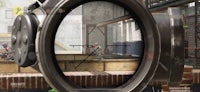 a view of a sniper rifle in a video game
