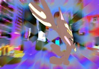 an image of a cartoon character flying through a city