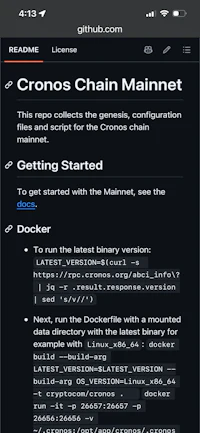 crono chain mainnet - screenshot