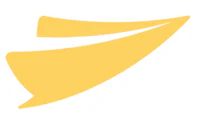 a yellow paper airplane on a white background