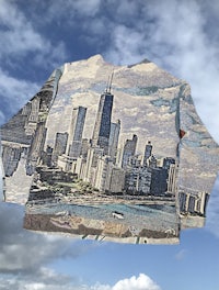 the chicago skyline on a sweatshirt