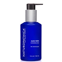 a bottle of aloe vera cleansing gel on a white background