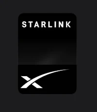 the starlink logo on a black background