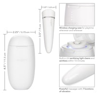 a diagram showing the dimensions of a white electric toothbrush