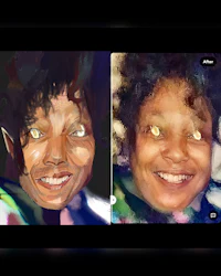michael jackson's face with a smile on her face