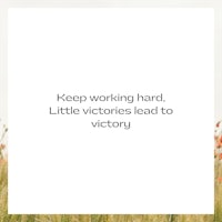 keep working hard, little victories lead to victory
