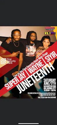 a flyer for juneteenth featuring a group of people