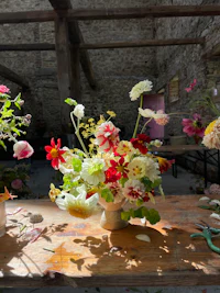 flowers in a vase on a table