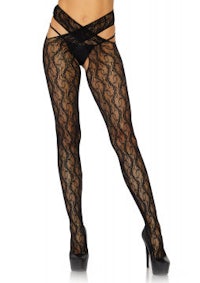 black lace thigh high stockings