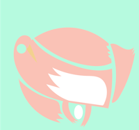 a pink bird on a green background
