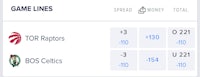 toronto raptors game lines - screenshot