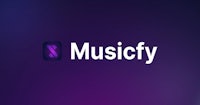 the musicfy logo on a purple background